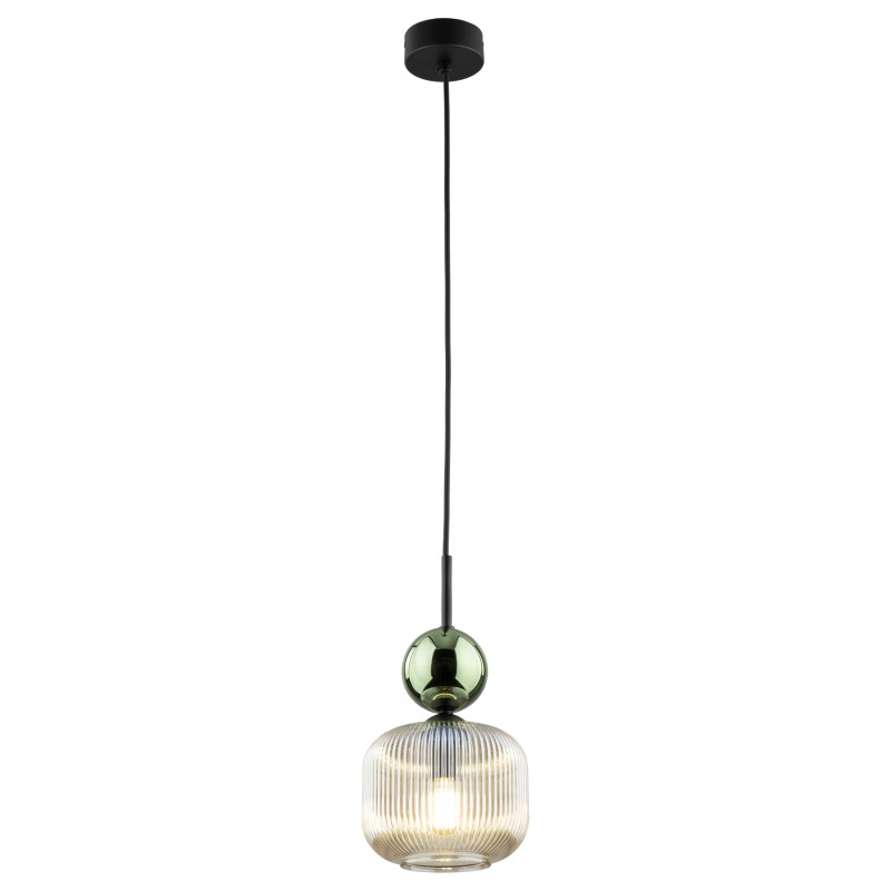Lampadario Sophia 1 luce nero cognac E14 TK Lighting