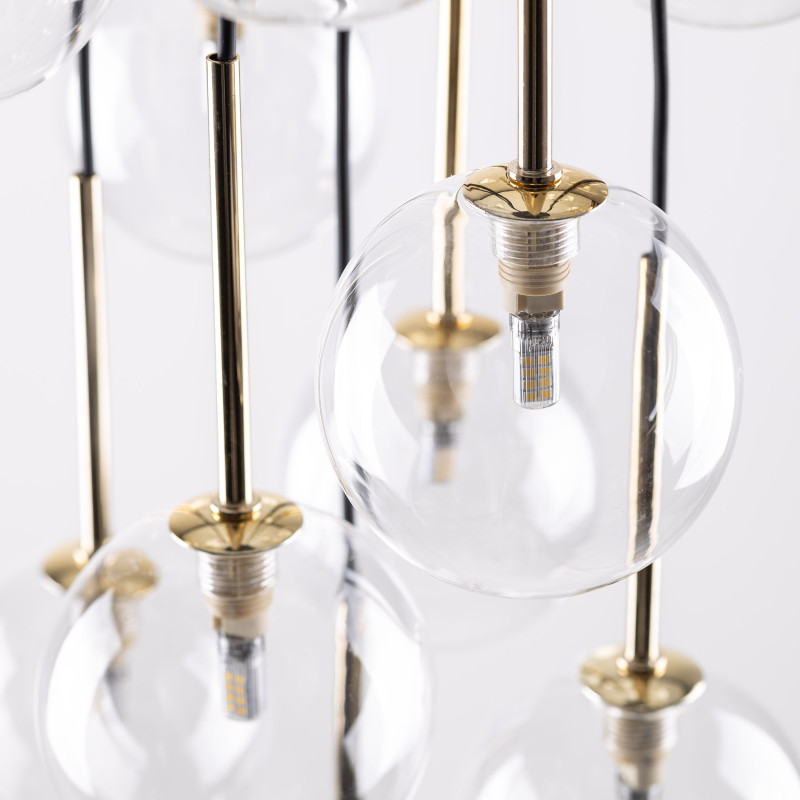 Lampadario Nilos 17 luci nero oro G9 moderno TK Lighting