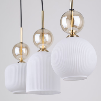 Lampadario Sophia 3 luci nero e oro E14 TK Lighting