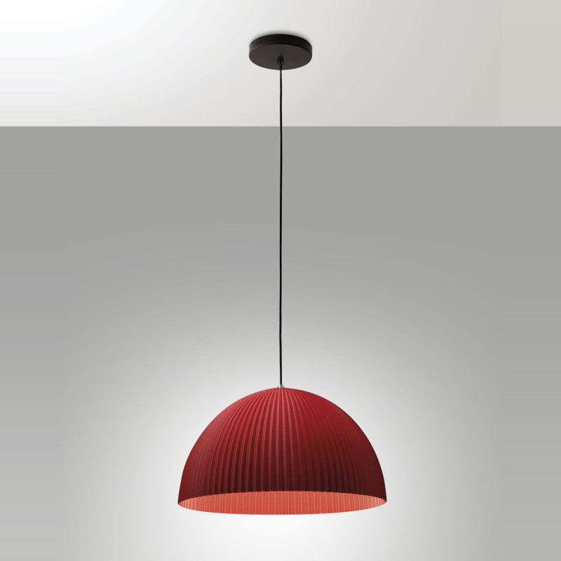 Sospensione Carola bordeaux 1 luce E27 Fabas