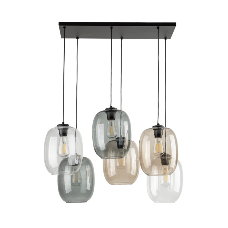 Lampadario Elio Mix 6 luci E27 nero TK Lighting