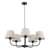 Lampadario Chicago Linen 5 luci nero E27 TK Lighting
