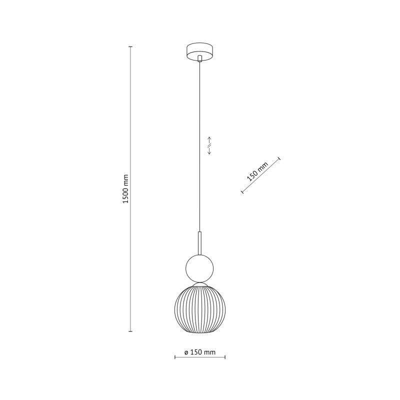 Lampadario Sophia 1 luce verde cognac E14 TK Lighting