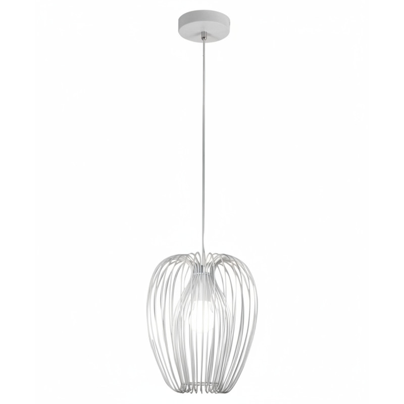 Sospensione Camp bianca 1 luce E27 Fabas