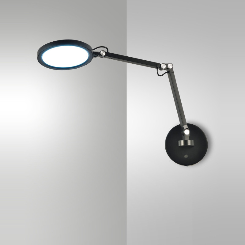 Applique Regina nera LED orientabile Fabas